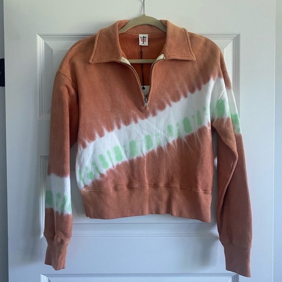 Re/Done 70s Half-Zip Cotton Sweatshirt - Picture 1 of 8